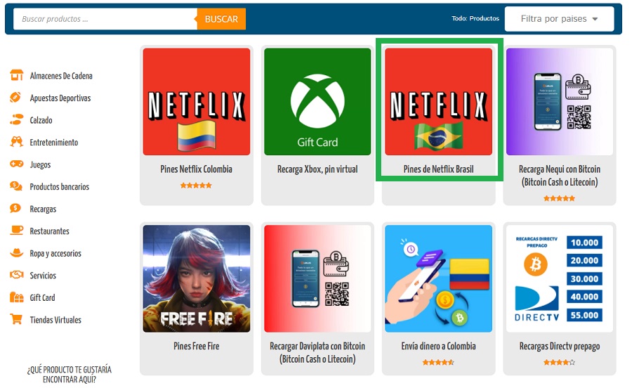 donde y como comprar gift card de Netflix Brasil, Netflix brazil